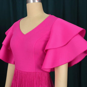 Vestido Franjas Pink Plus use o cupom PRIMEIRACOMPRA e garanta 12%OFF