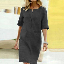 Vestido Linho Detals use o cupom PRIMEIRACOMPRA e garanta 12%OFF