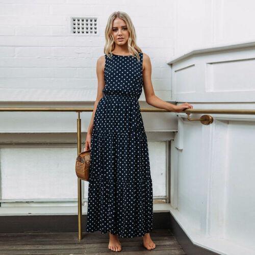 Vestido Longo Navy Poá use o cupom PRIMEIRACOMPRA e garanta 12%OFF