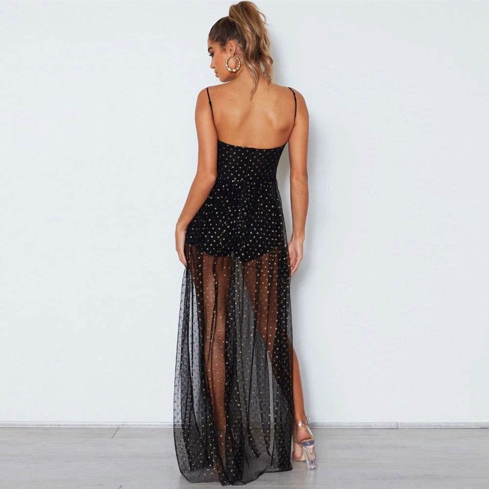 Vestido Maxxi Corpet com Transparência - Sua Boutique