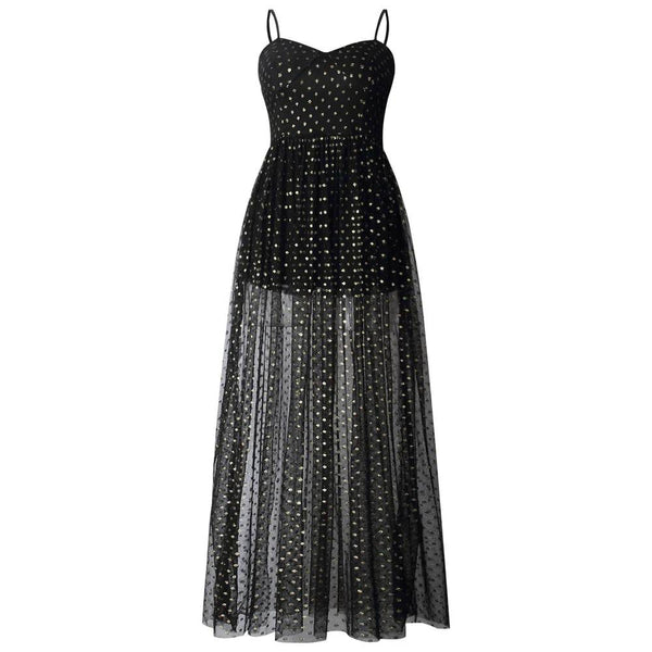 Vestido Maxxi Corpet com Transparência - Sua Boutique