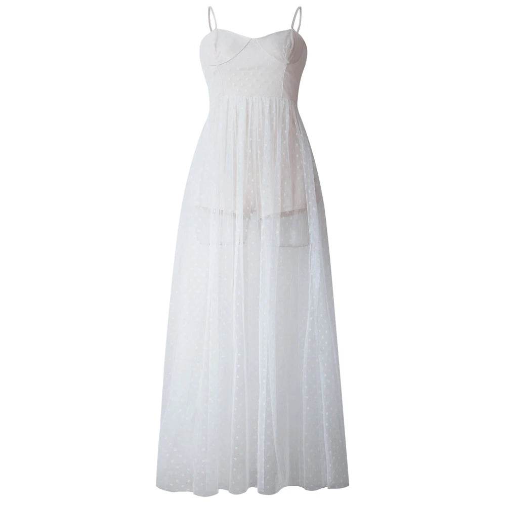 Vestido Maxxi Corpet com Transparência - Sua Boutique