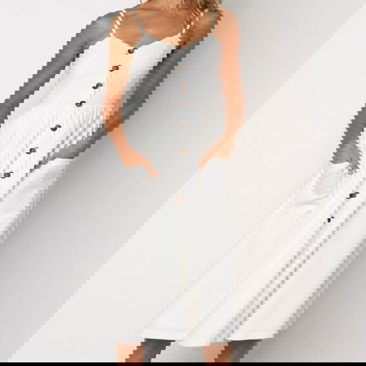 Vestido Midi Alça e Botões use o cupom PRIMEIRACOMPRA e garanta 12%OFF