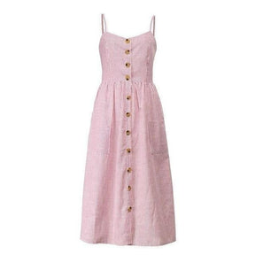 Vestido Midi Alça e Botões use o cupom PRIMEIRACOMPRA e garanta 12%OFF