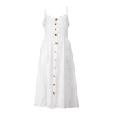 Vestido Midi Alça e Botões use o cupom PRIMEIRACOMPRA e garanta 12%OFF