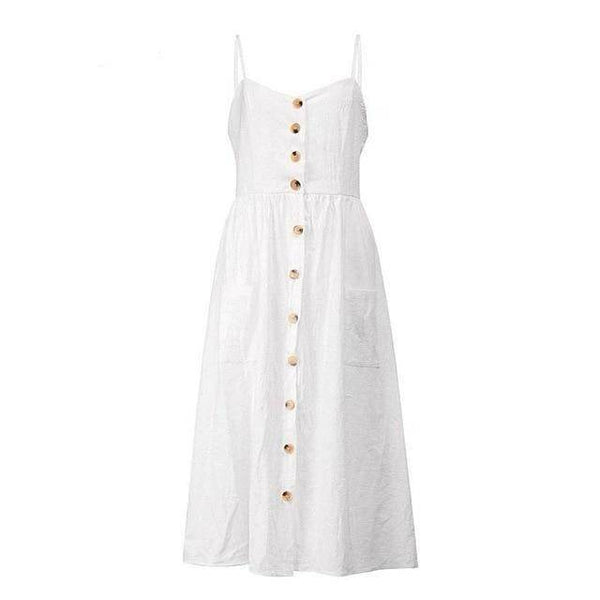 Vestido Midi Alça e Botões - Sua Boutique