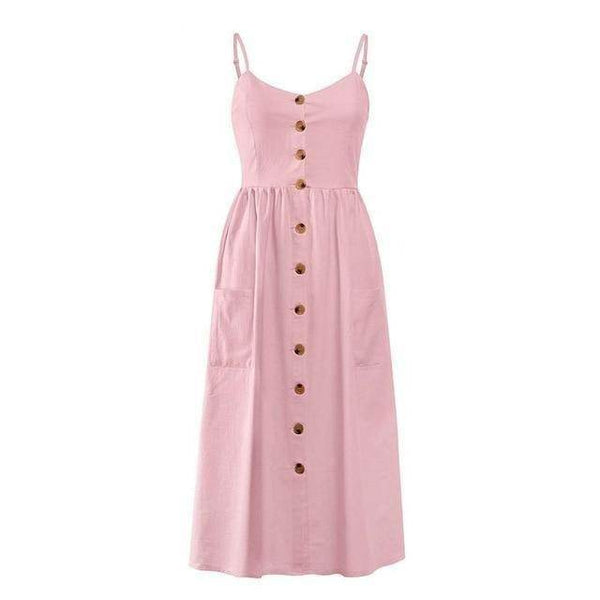 Vestido Midi Alça e Botões - Sua Boutique