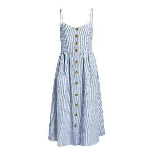 Vestido Midi Alça e Botões - Sua Boutique