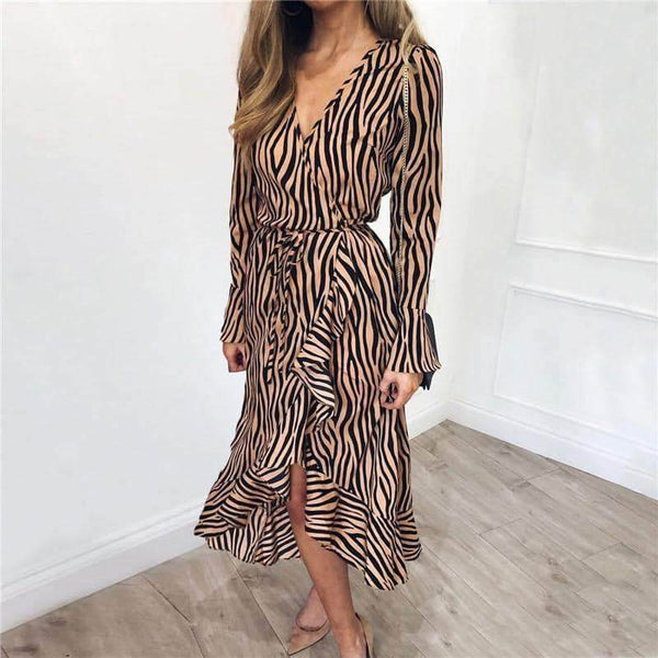 Vestido Midi Animal Print Ísis - Sua Boutique
