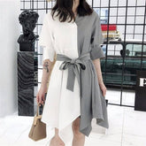 Vestido Midi Bicolor Listrado use o cupom PRIMEIRACOMPRA e garanta 12%OFF
