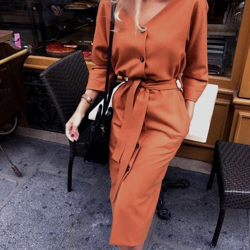 Vestido Midi Botões use o cupom PRIMEIRACOMPRA e garanta 12%OFF