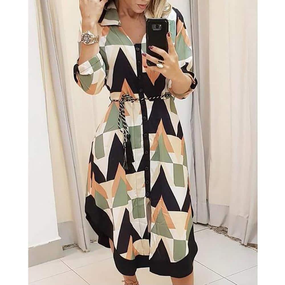 Vestido Midi Geometric - Sua Boutique