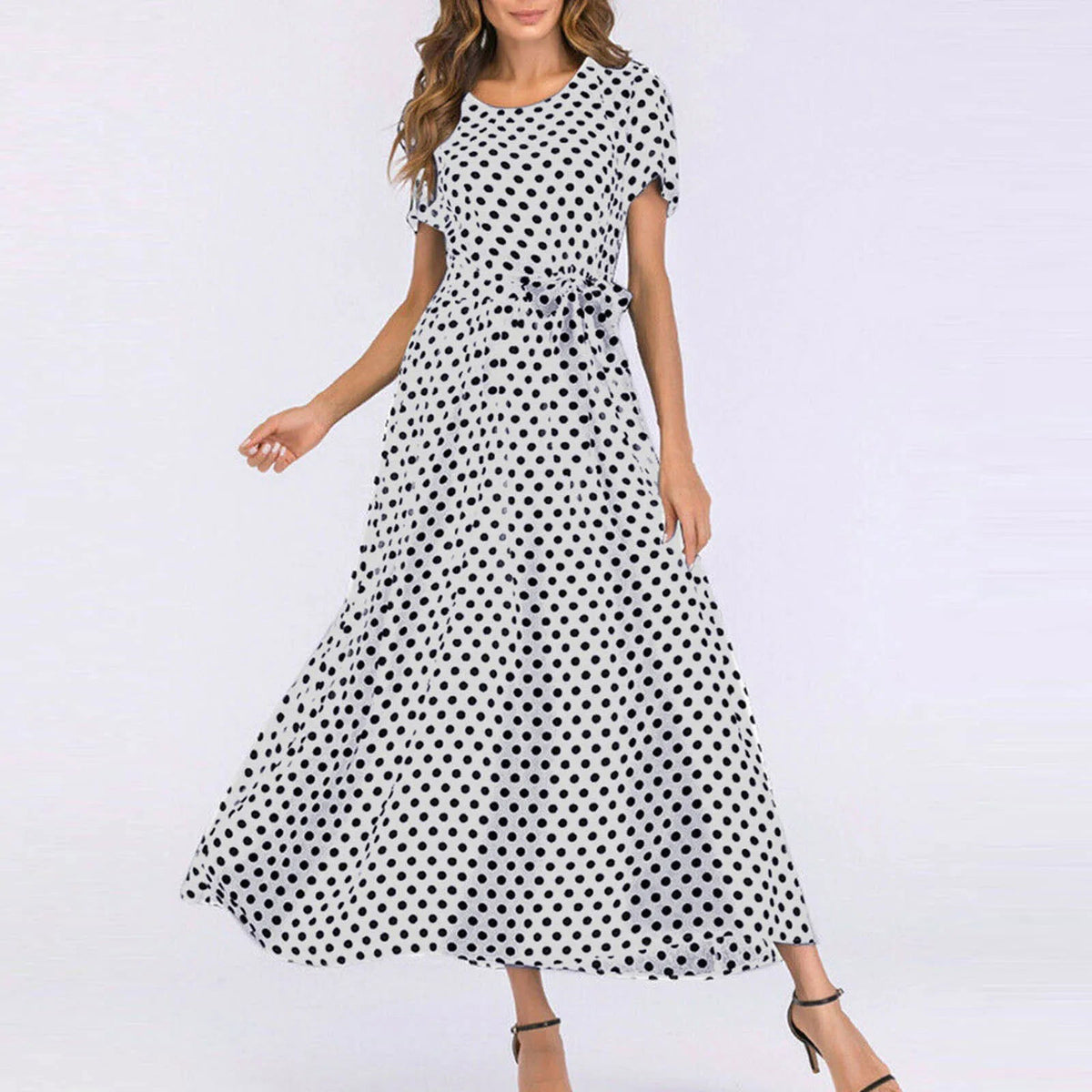 Vestido Poá Casual use o cupom PRIMEIRACOMPRA e garanta 12%OFF