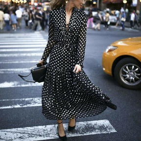 Vestido Poá Chiffon use o cupom PRIMEIRACOMPRA e garanta 12%OFF