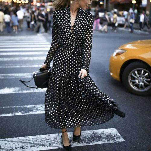 Vestido Poá Chiffon - Sua Boutique