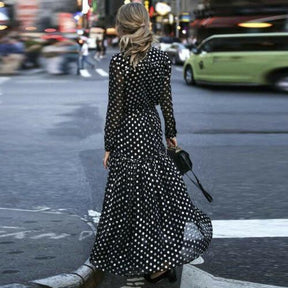 Vestido Poá Chiffon use o cupom PRIMEIRACOMPRA e garanta 12%OFF