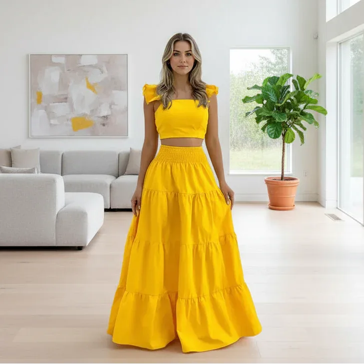 Conjunto Cropped e Saia Maze - Sua Boutique