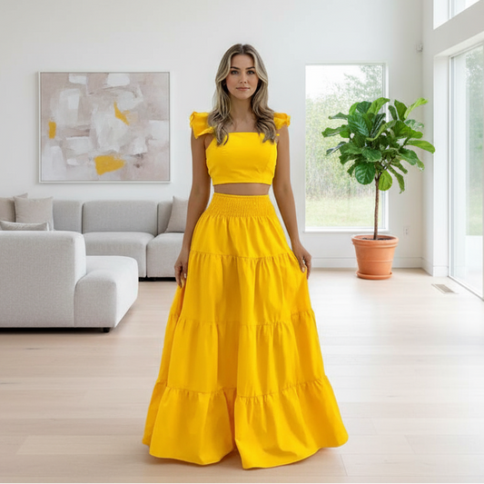 Conjunto Cropped e Saia Maze