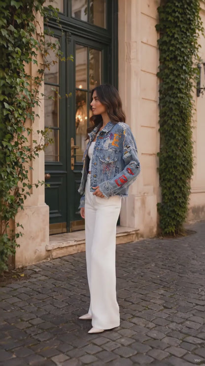 Jaqueta Jeans Fashion Destroyed